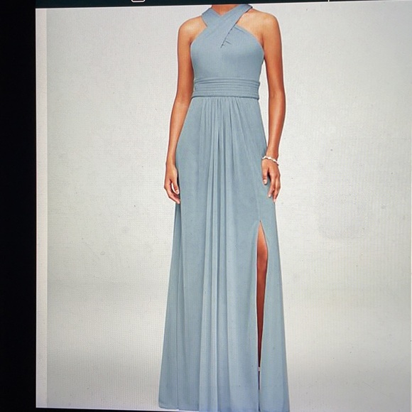 David's Bridal | Dresses | Crisscross Highneck Mesh Bridesmaid Dress |  Poshmark